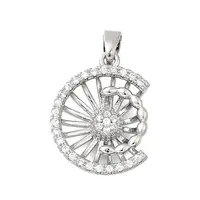 Brass Micro Pave Cubic Zirconia Pendants