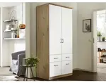Šatní skříň Bremen, 91 cm, dub artisan/bílá