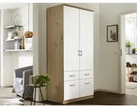 Šatní skříň Bremen, 91 cm, dub artisan/bílá