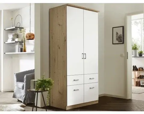 Šatní skříň Bremen, 91 cm, dub artisan/bílá