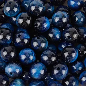 60Pcs Natural Tiger Eye Beads