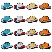 20Pcs 4 Colors Cowboy Hat Food Grade Eco-Friendly Silicone Focal Beads