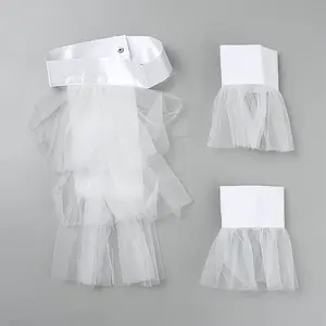 Polyester Detachable Tulle Ruffle Collar & Sleeves Set