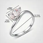 Brass Pave Single Cubic Zirconia Finger Rings for Women