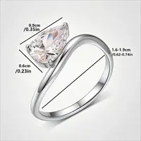Brass Pave Single Cubic Zirconia Finger Rings for Women