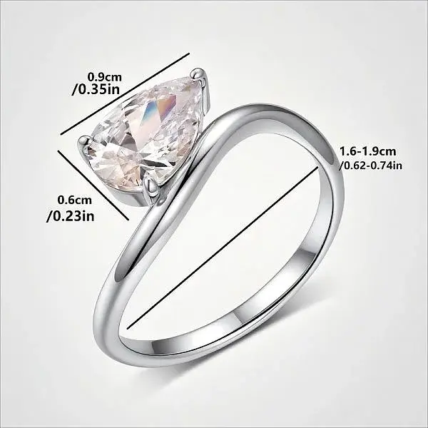 Brass Pave Single Cubic Zirconia Finger Rings for Women