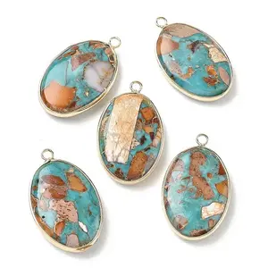 Dyed Synthetic Imperial Jasper Pendants