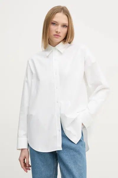 Bavlněná košile Calvin Klein Jeans béžová barva, relaxed, s klasickým límcem, J20J224858