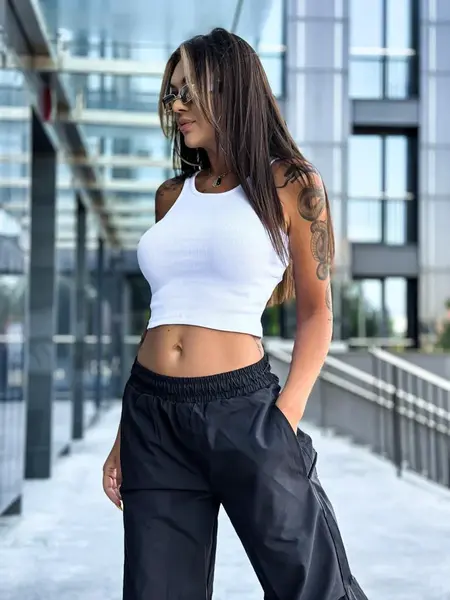 Edoti Striped crop top SL