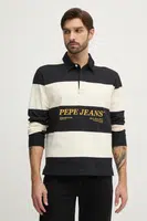 Bavlněné tričko s dlouhým rukávem Pepe Jeans BRANDON černá barva, PM542230