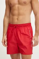 Plavkové šortky Tommy Hilfiger červená barva