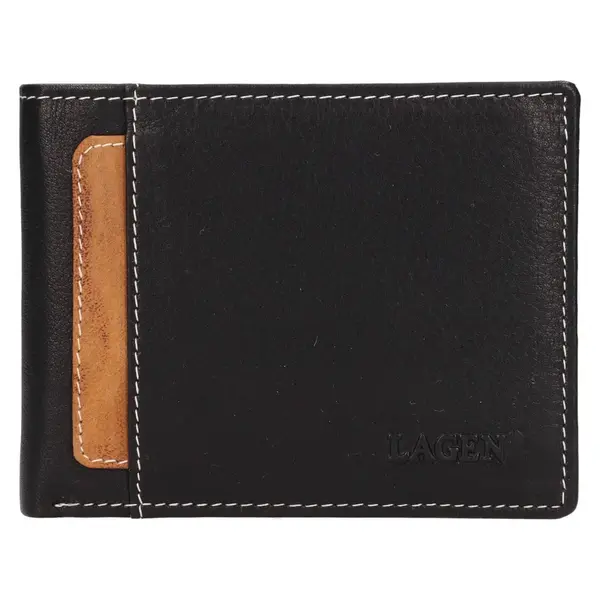 Menší pánská kožená peněženka Lagen Viggo - černá