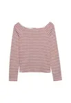 Superdry & Co Tričko 'Bardot'  červená / biela