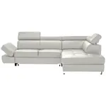 Celina Home ROHOVÁ SEDAČKA, textil, kůže, světle šedá