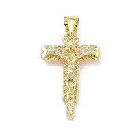 Brass Micro Pave Clear Cubic Zirconia Pendants