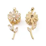 Brass Micro Pave Clear Cubic Zirconia Pendants