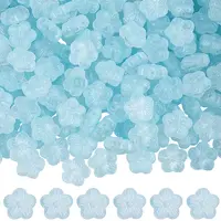 150Pcs Transparent Spray Painted Glass Beads