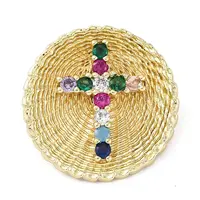 Brass Micro Pave Cubic Zirconia Pendants