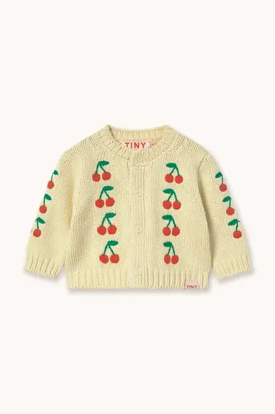 Tinycottons Dětský bavlněný kardigan Tinycottons MINI CHERRIES KNITTED BABY CARDIGAN