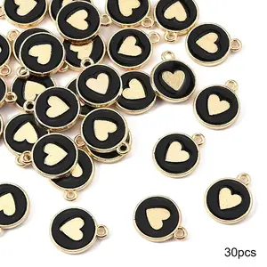 30Pcs Alloy Enamel Charms