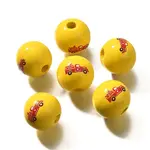 Valentine's Day Element Printed Wood Beads