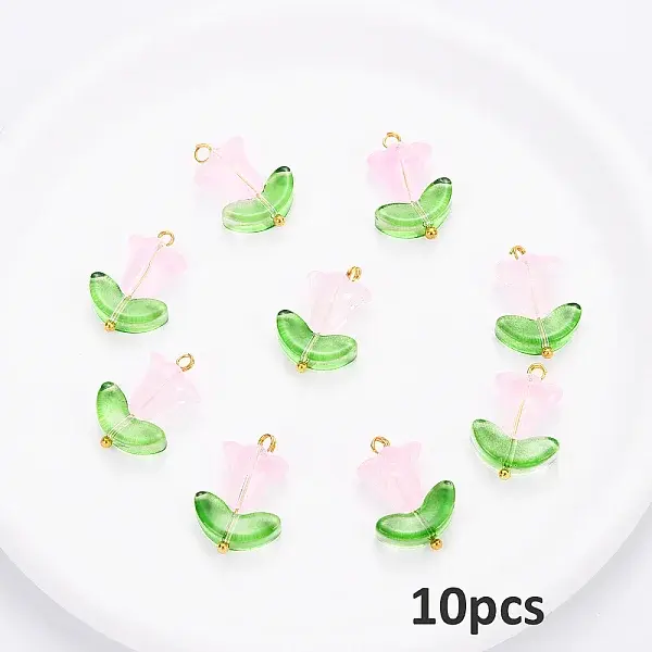 10Pcs Glass Pendants