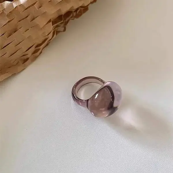 Oval Resin Finger Rings for Women
