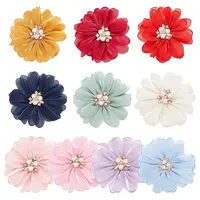 10Pcs 10 Colors Silk Cloth Flower