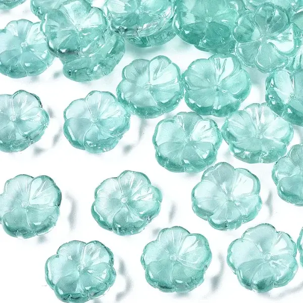 Transparent Spray Painted Glass Beads