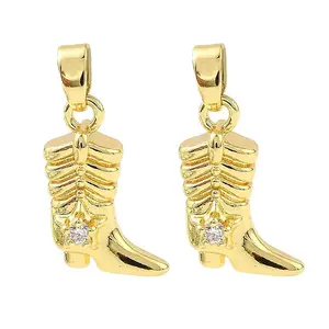 Brass Micro Pave Clear Cubic Zirconia Pendants