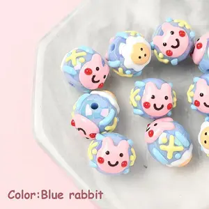 10Pcs Hand Painted Acrylic with Enamel Beads