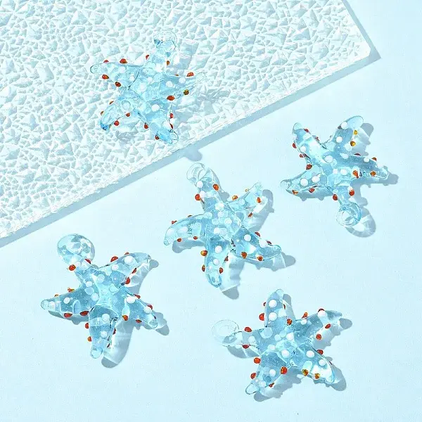 5Pcs Handmade Lampwork Pendants