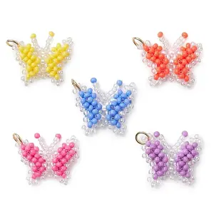 Glass Seed Beaded Butterfly Pendants