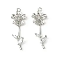 Brass Micro Pave Cubic Zirconia Pendants