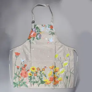 Flower Pattern Polyester Sleeveless Apron