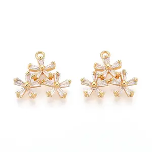 Brass Micro Pave Cubic Zirconia Pendants