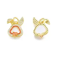 Brass Micro Pave Clear Cubic Zirconia Pendants