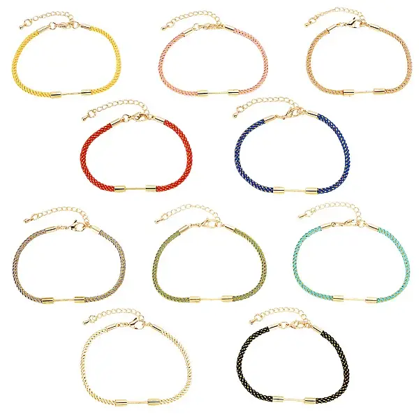 10Pcs 10 Colors Nylon Cord Bracelets Making
