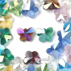 40Pcs 8 Colors Electroplate Glass Beads