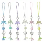 6Pcs 6 Colors Alloy with Plastic Mobile Straps