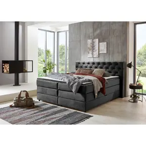 MID.YOU POSTEL BOXSPRING, 160/200 cm, antracitová