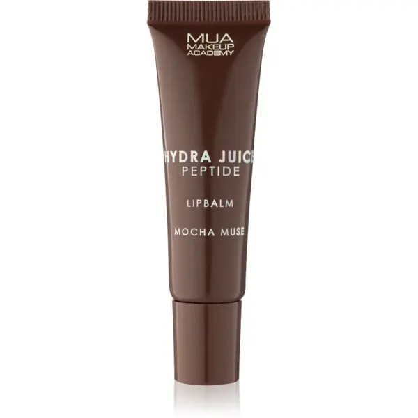 MUA Makeup Academy Hydra Juice Peptide Lip Balm hydratačný balzam na pery pre lesk vône Mocha Muse 10 ml