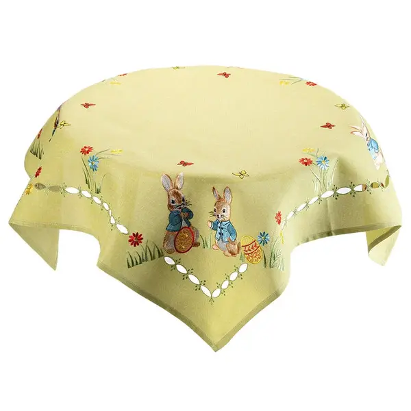 Středový ubrus s výšivkou KRÁLÍČEK V MODRÉM SAKU 85 x 85 cm