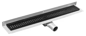Gelco Manus - Sprchový žlab 115 cm, s roštem, nerez/černá GMO27B