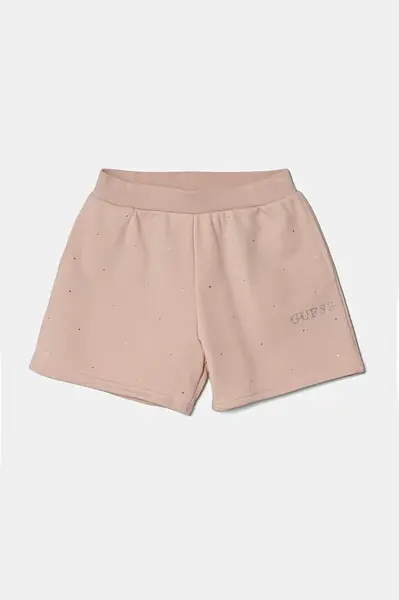 Dětské kraťasy Guess růžová barva, s aplikací, J5RD21 KCLJ0