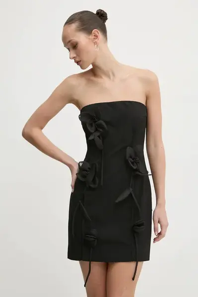 Šaty Rotate černá barva, mini, 113590100