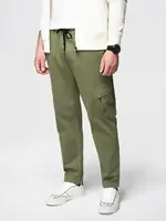 Ombre Men's knit joggers with cargo pockets - olive