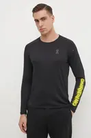 Běžecké triko s dlouhým rukávem On Performance černá barva, s potiskem, 1ME30210553