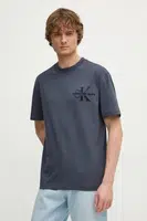Bavlněné tričko Calvin Klein Jeans modrá barva, s potiskem, J30J327107