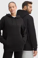 Bavlněná mikina EA7 Emporio Armani černá barva, s kapucí, s potiskem, PJOPZ.6DUM15